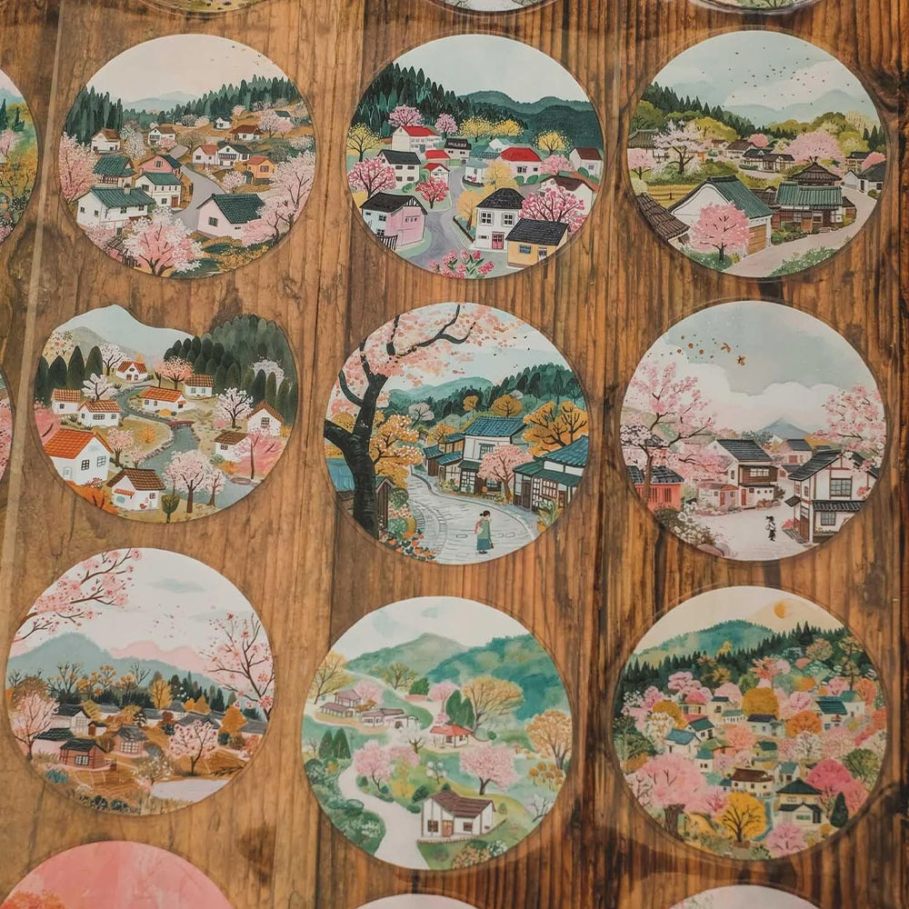 London Gifties_ Vintage romantic spring scenes 3D Gloss Kiss Cut PET Tape 10m[1Loop] LG 498
