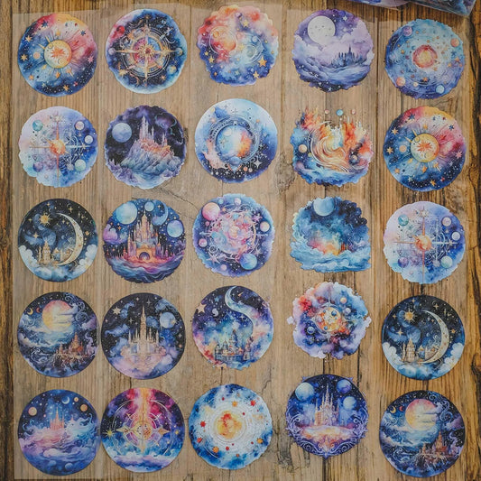 London Gifties_ Night sky wonders 3D Gloss Holographic Foil PET Tape 10m[1Loop] LG 479