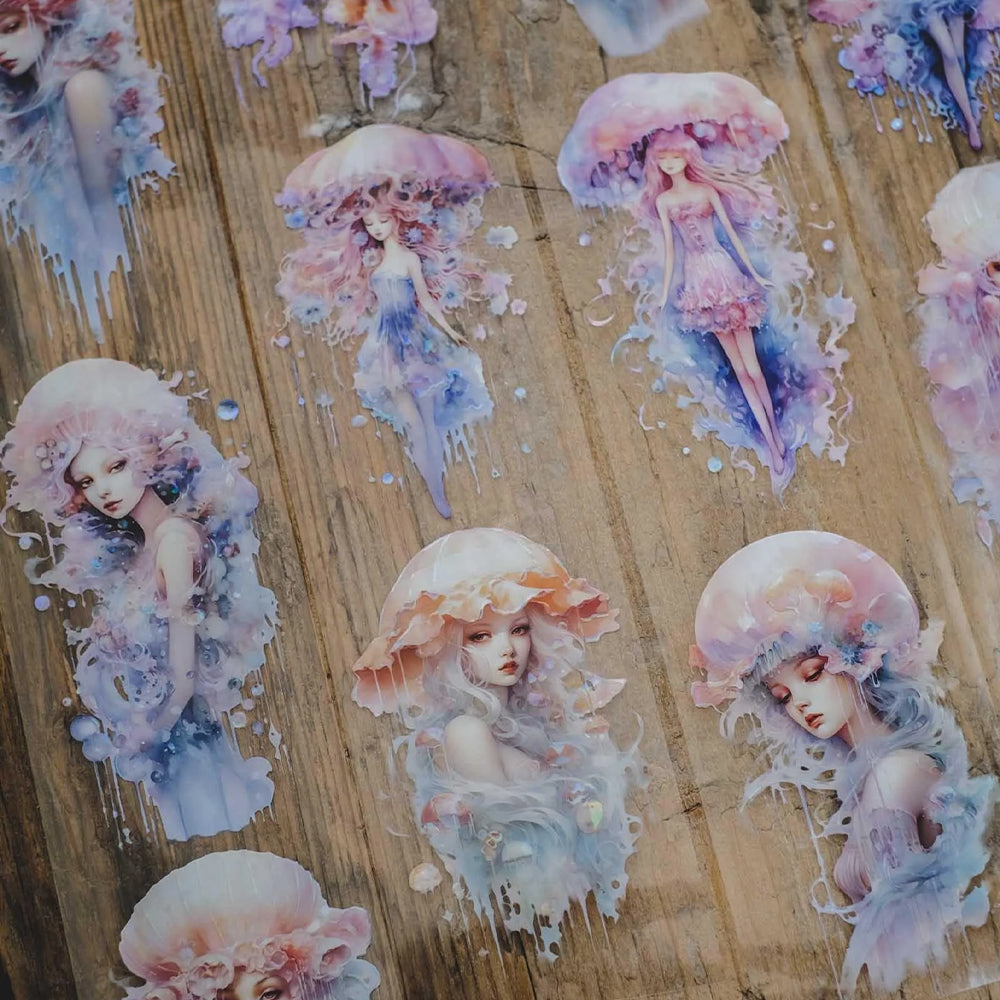 London Gifties_ Jellyfish mermaids Holographic PET Tape 120cm[1Loop] LG 556
