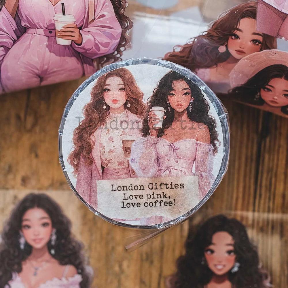 London Gifties_ Love pink, love coffee 3D Gloss PET Tape 10m[1Loop] LG 252
