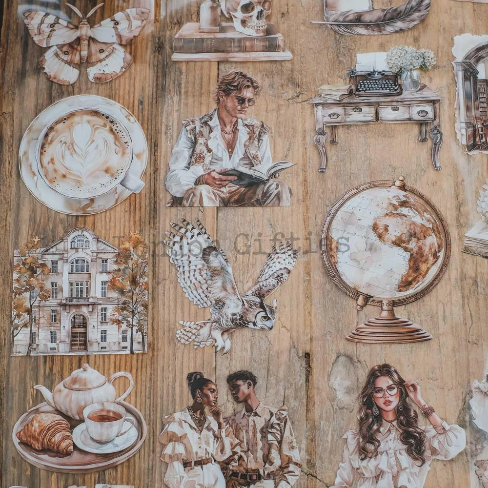 London Gifties_ New vintage light academia 3D Gloss PET Tape[1Loop] LG 253