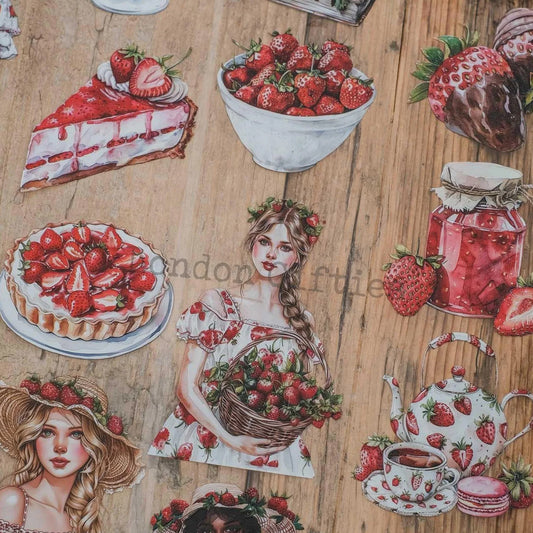 London Gifties_ Strawberry shake girls 3D Gloss PET Tape 10m[1Loop] LG 257