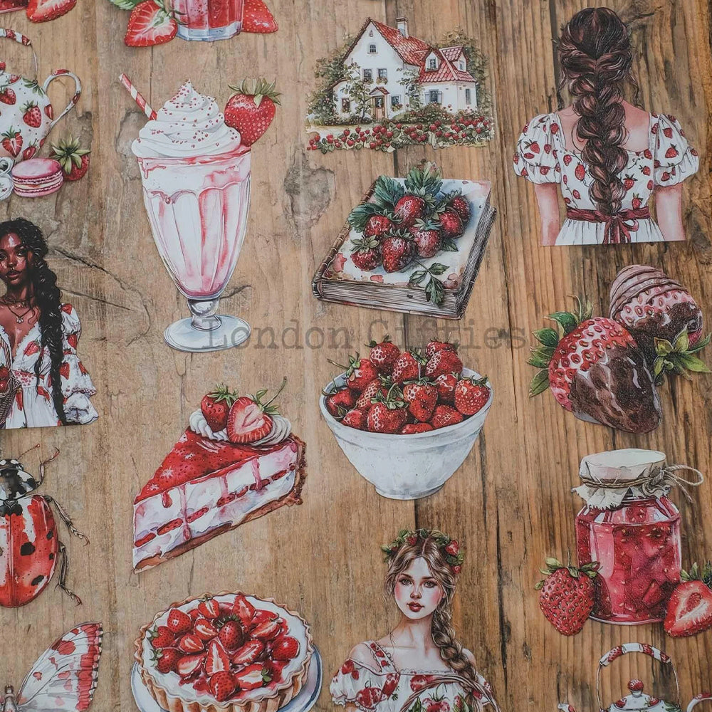 London Gifties_ Strawberry shake girls 3D Gloss PET Tape 10m[1Loop] LG 257