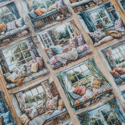 London Gifties_ Summer floral reading nooks 3D Gloss PET Tape 10m[1Loop] LG 266
