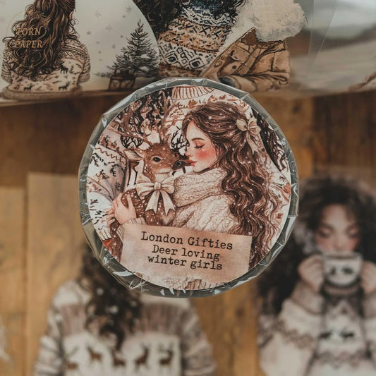 London Gifties_ Deer loving winter girls 3D Gloss PET Tape 10m[Whole] LG 426