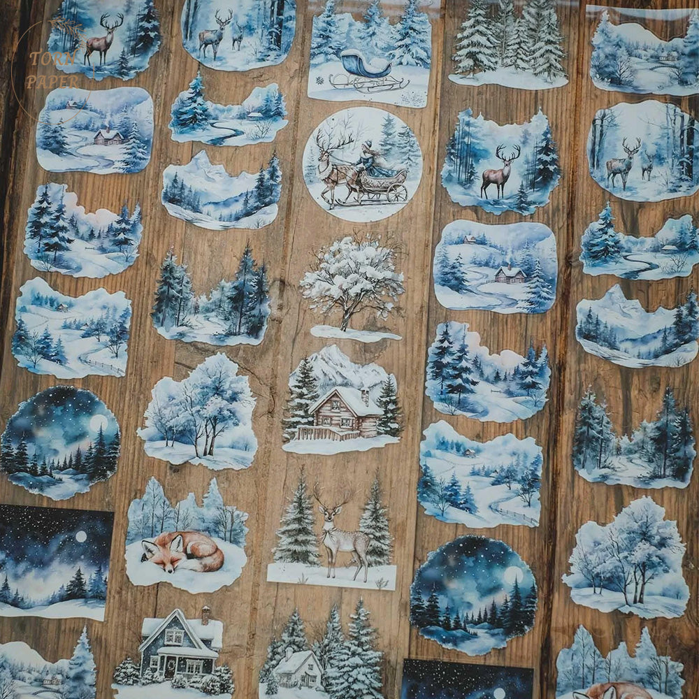 London Gifties_ Cosy winter outdoor scenes 3D Gloss Kiss Cut PET Tape 10m[Whole] LG 381