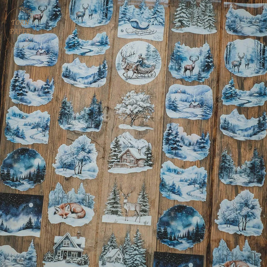 London Gifties_ Cosy winter outdoor scenes 3D Gloss Kiss Cut PET Tape 10m[Whole] LG 381