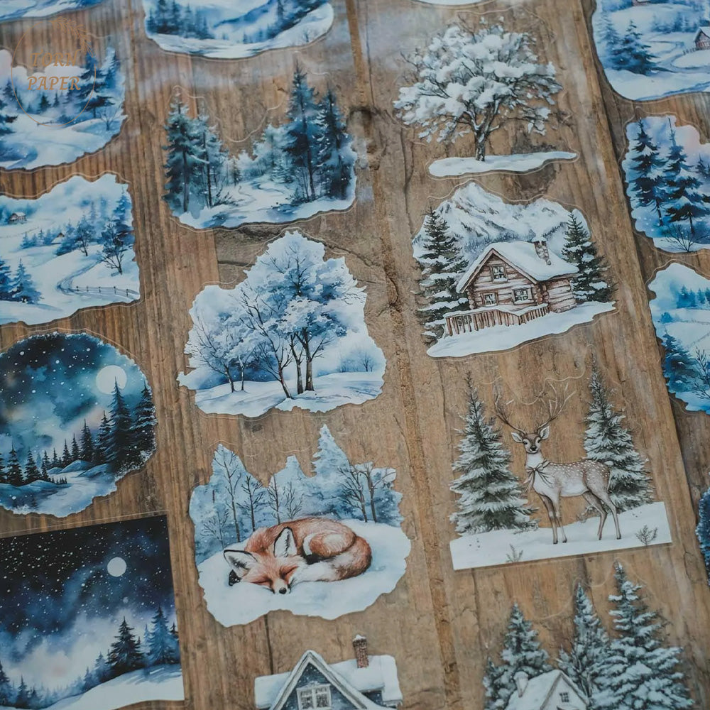 London Gifties_ Cosy winter outdoor scenes 3D Gloss Kiss Cut PET Tape 10m[1Loop] LG 381