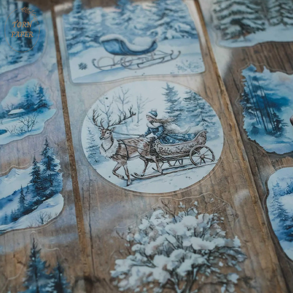 London Gifties_ Cosy winter outdoor scenes 3D Gloss Kiss Cut PET Tape 10m[1Loop] LG 381