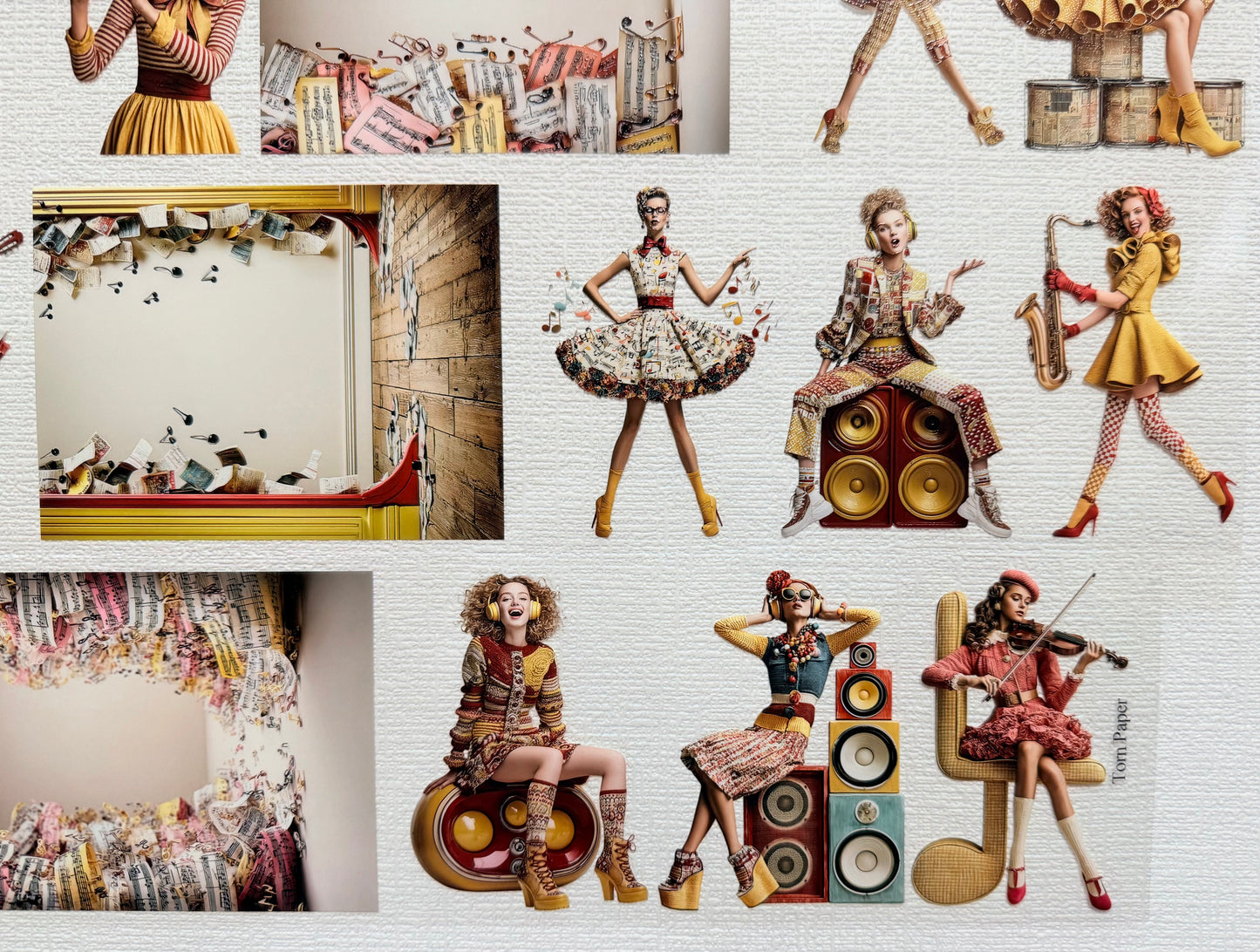 Torn Paper_ La La Melody Town 3D Print PET Tape 200cm TPM 101[1Loop]