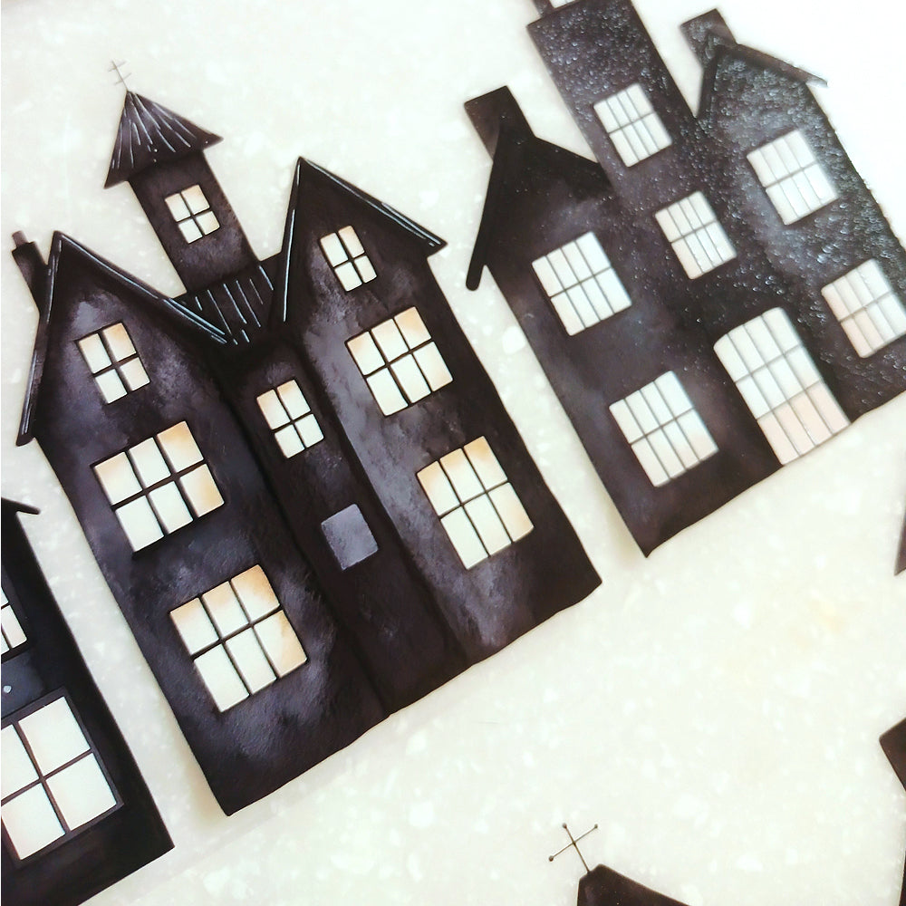 Torn Paper_ Little Midnight Village 3D Print PET Tape 6m TPM 070[Whole]