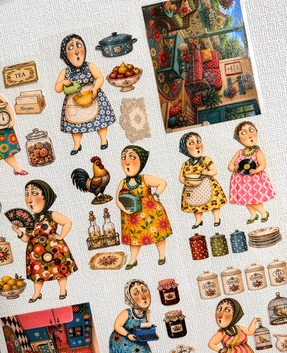 Torn Paper_ The Chatty European Ladies 3D Print PET Tape 200cm TPM 104[1Loop]