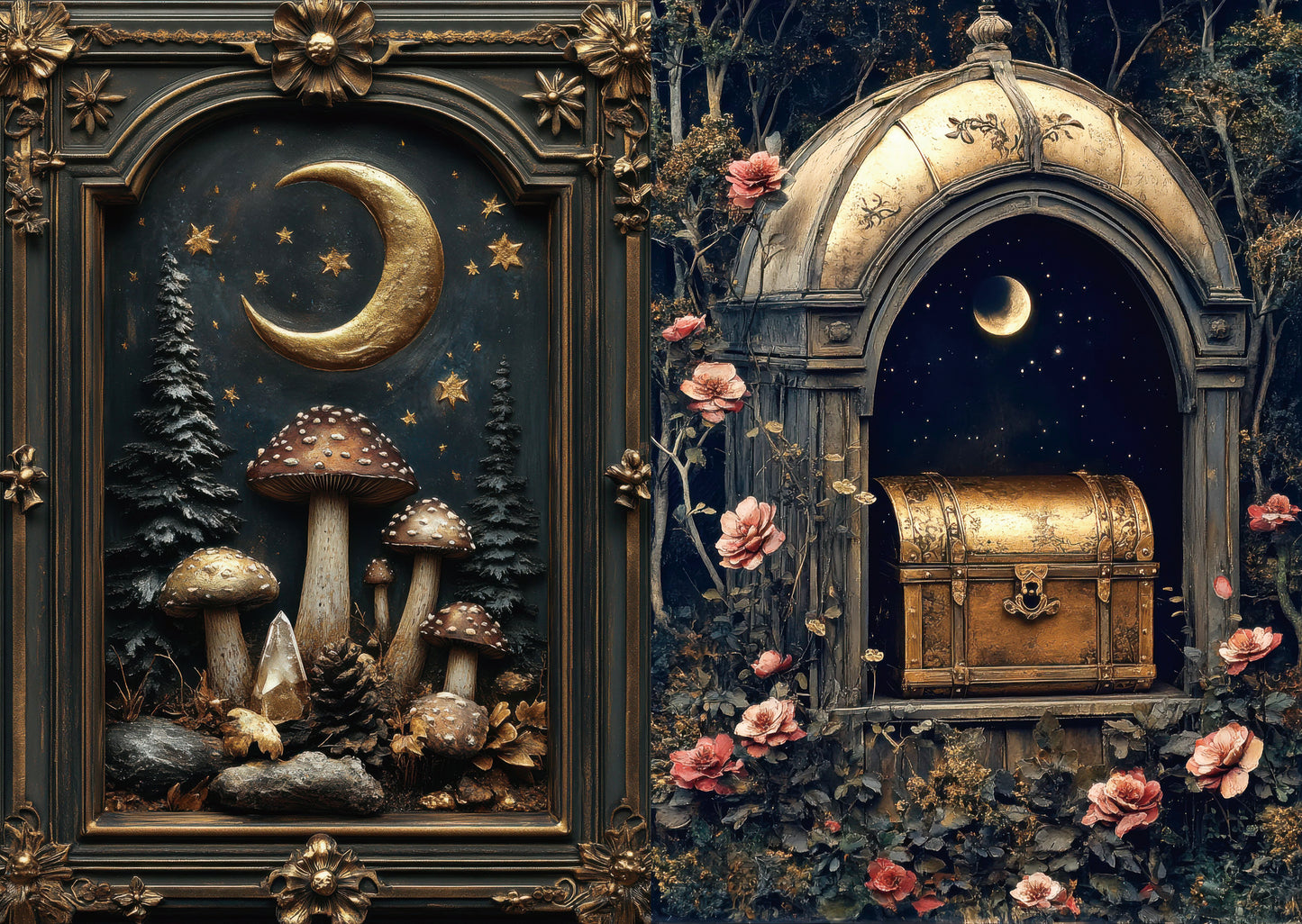 Torn Paper Scrapbooking Papers Nocturne of the Enchanted Forest TPB-008