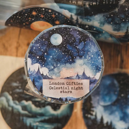 London Gifties_ Celestial night stars 3D Gloss Kiss Cut PET Tape 10m[Whole] LG 452