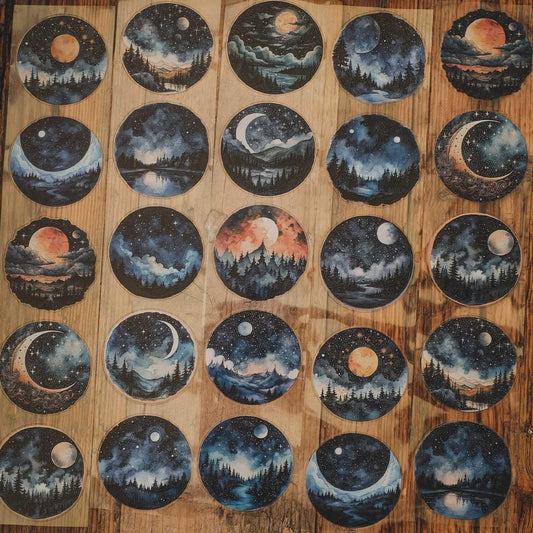 London Gifties_ Celestial night stars 3D Gloss Kiss Cut PET Tape 10m[1Loop] LG 452