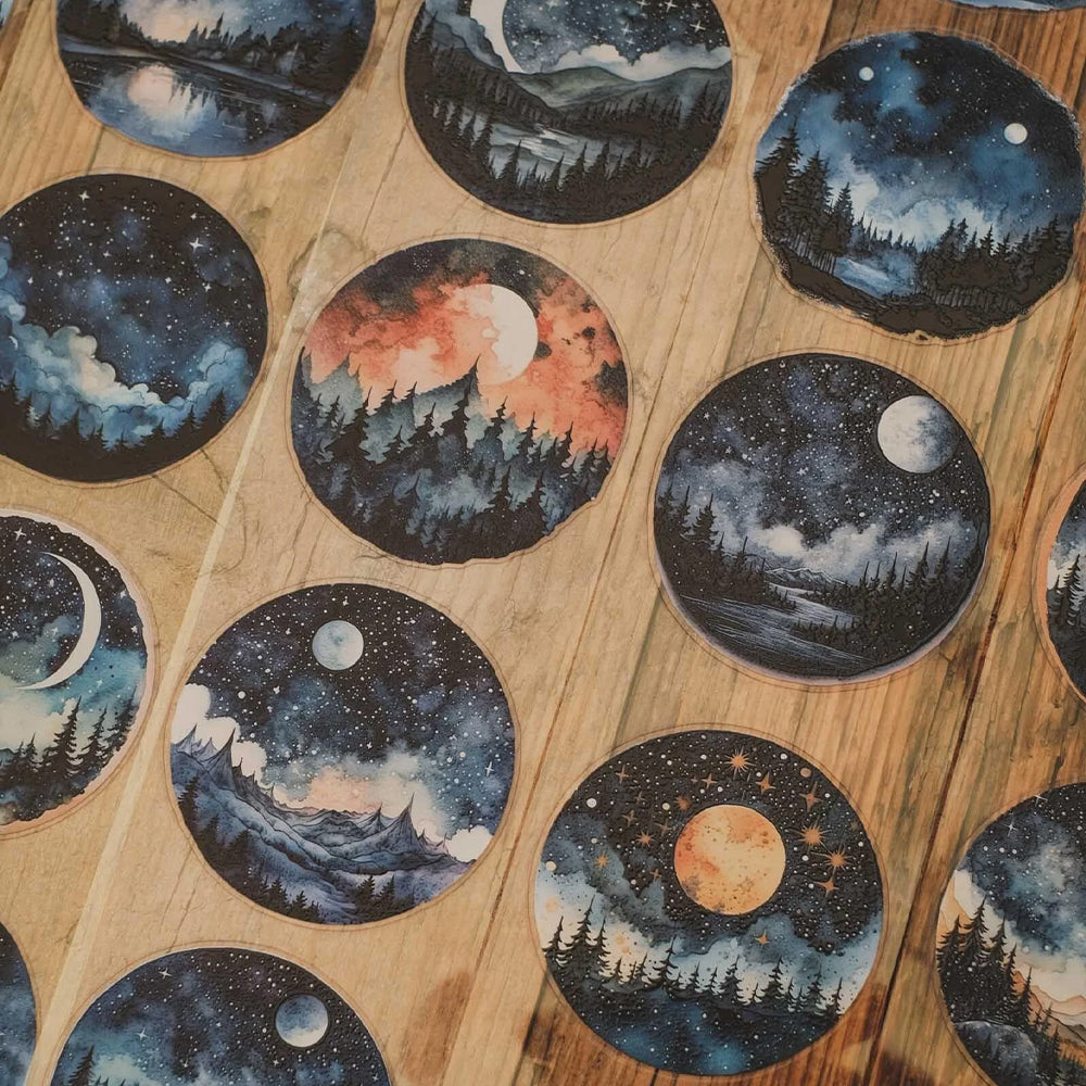 London Gifties_ Celestial night stars 3D Gloss Kiss Cut PET Tape 10m[Whole] LG 452