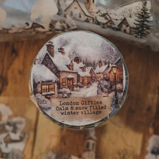 London Gifties_ Calm & snow filled winter village 3D Gloss Kiss Cut PET Tape 10m[1Loop] LG 458