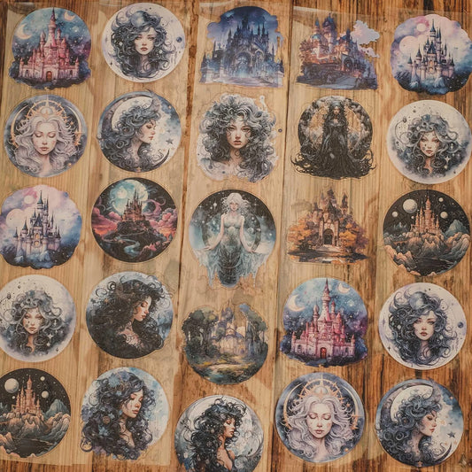 London Gifties_ Celestial princess & her castle 3D Gloss Kiss Cut PET Tape 1Loop 125cm[1Loop] LG 533