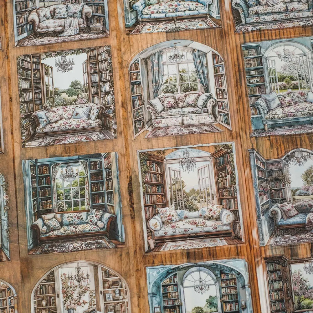 London Gifties_ Classy reading sofa nooks 3D Gloss Kiss Cut PET Tape 10m[1Loop] LG 482