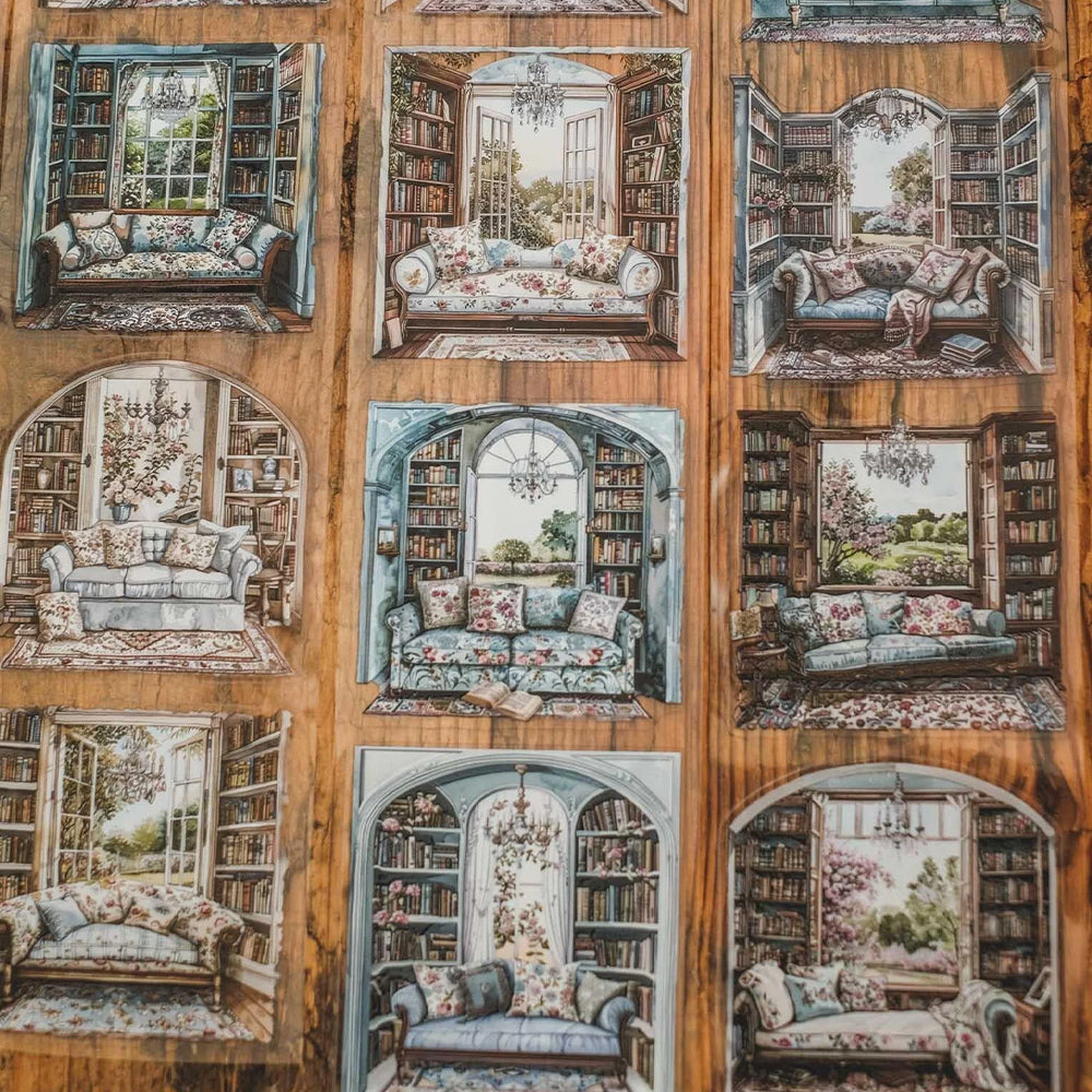 London Gifties_ Classy reading sofa nooks 3D Gloss Kiss Cut PET Tape 10m[1Loop] LG 482