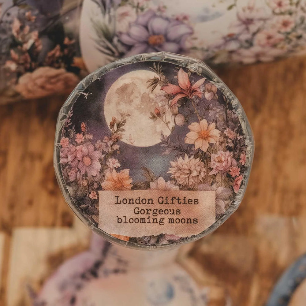 London Gifties_ Gorgeous blooming moons 3D Gloss Kiss Cut PET Tape 1Loop 125cm[1Loop] LG 534