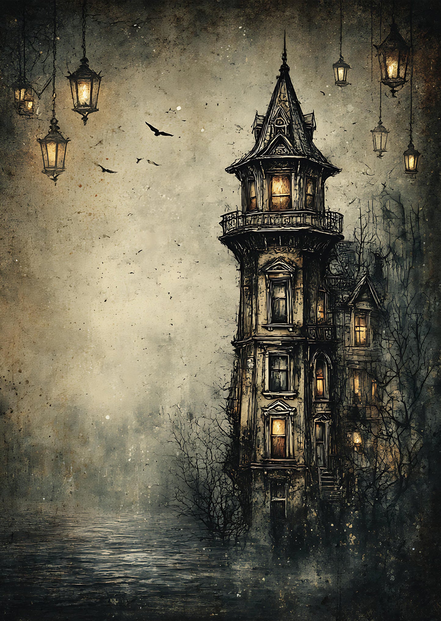 Torn Paper Scrapbooking Papers Edgar Allan Poe’s House TPB-005