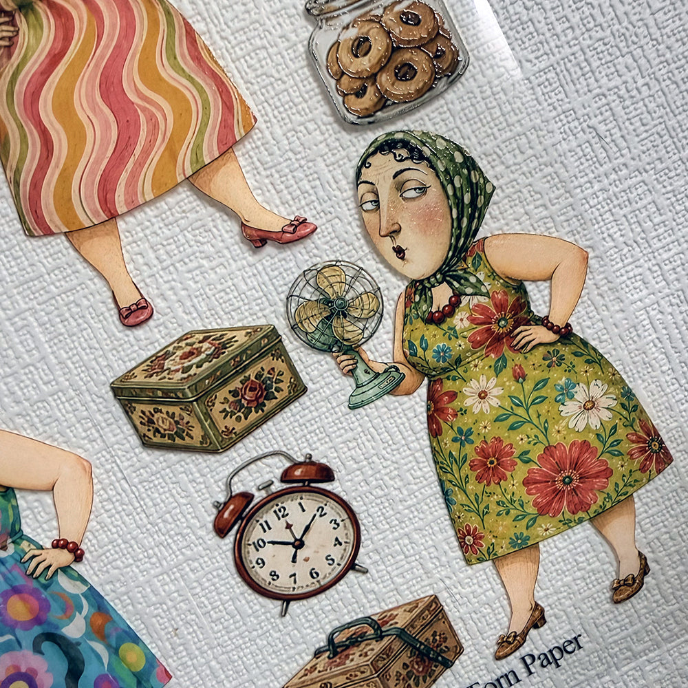Torn Paper_ The Chatty European Ladies 3D Print PET Tape 200cm TPM 104[1Loop]