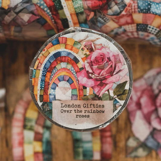 London Gifties_ Over the rainbow roses 3D Gloss Kiss Cut PET Tape 125cm[1Loop] LG 593