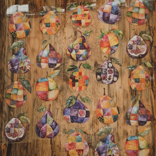 London Gifties_ Patchworks figs & mangoes 3D Gloss Kiss Cut PET Tape 125cm[1Loop] LG 591