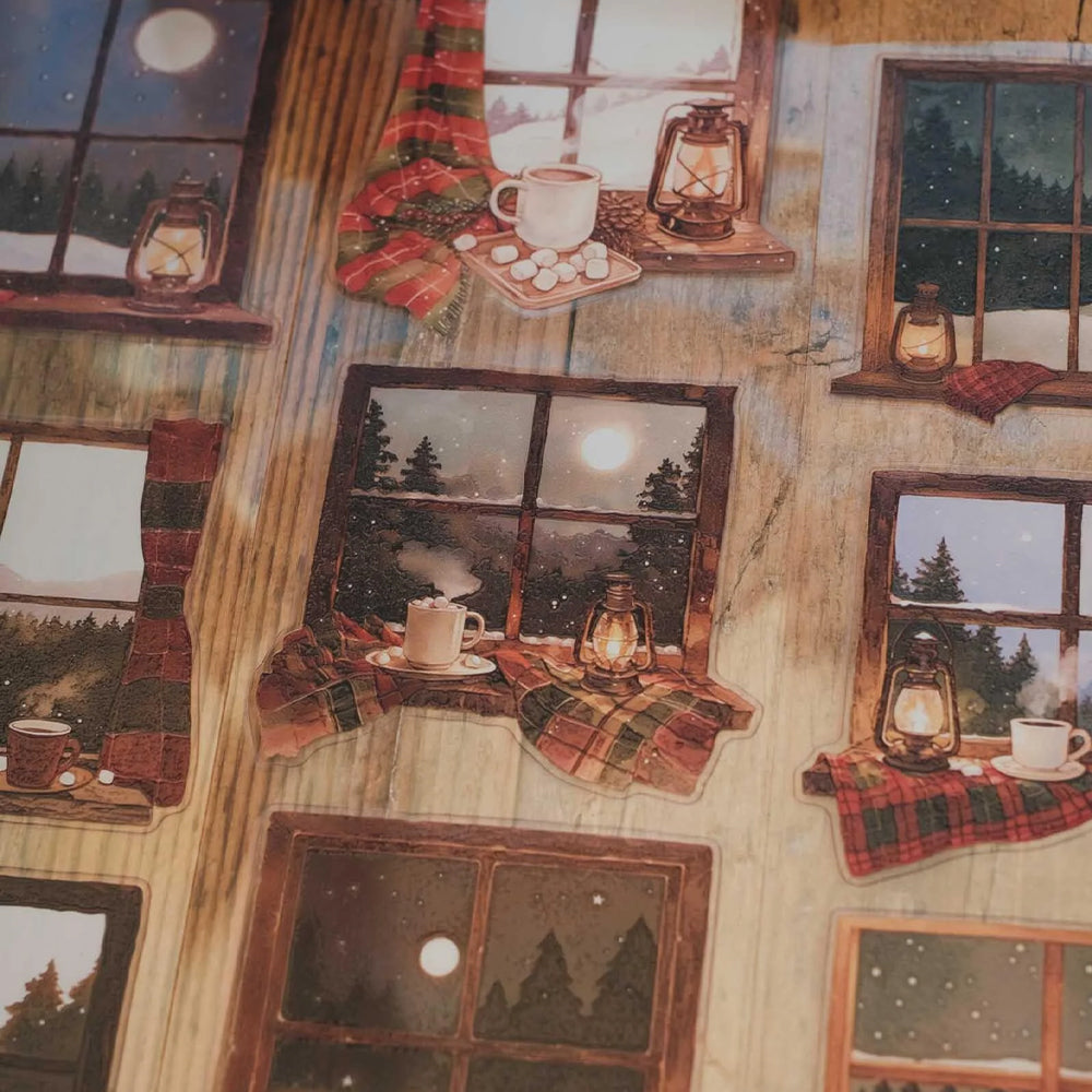 London Gifties_ Cosy hot cocoa windows 3D Gloss Kiss Cut PET Tape 10m[1Loop] LG 441