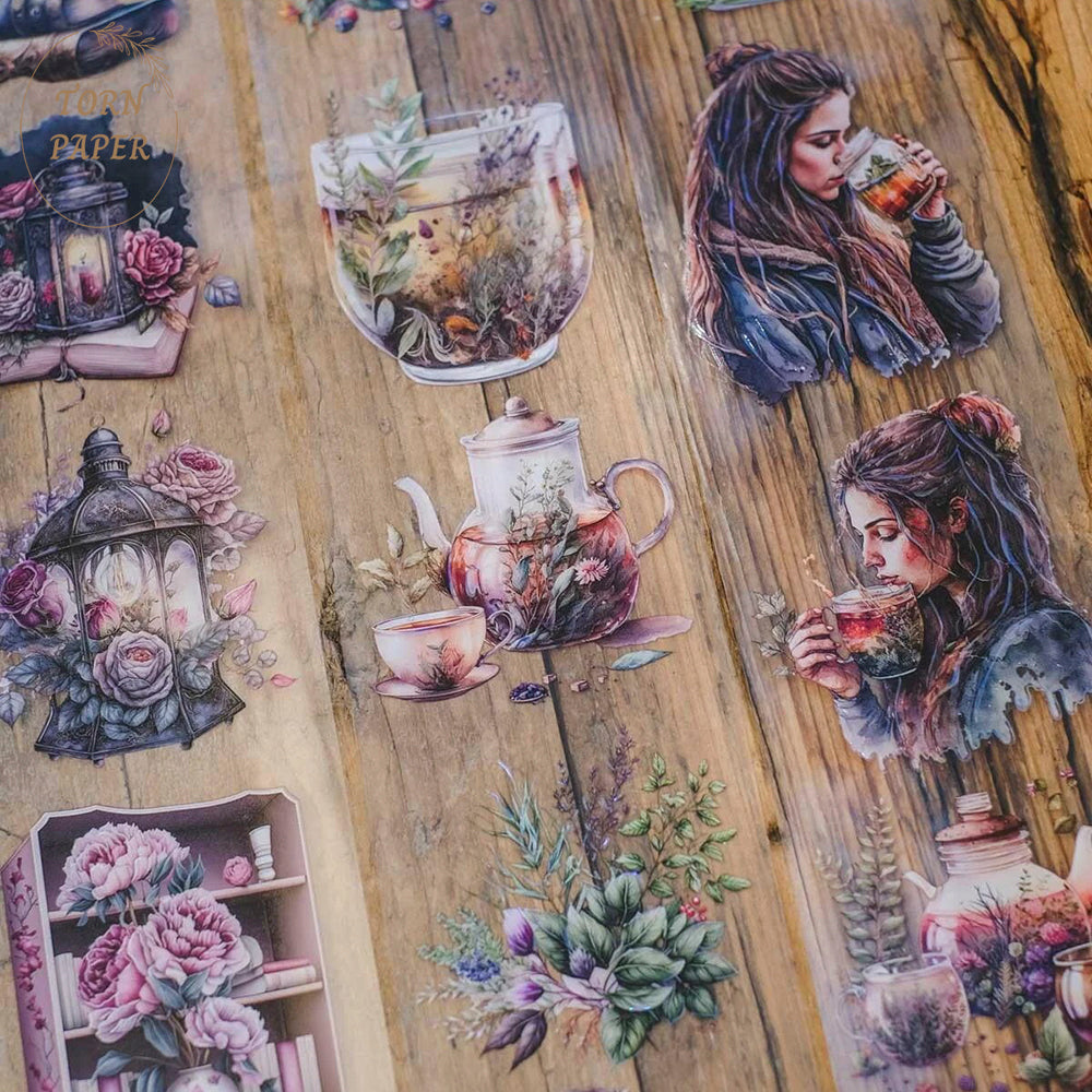 London Gifties_ Little world: tea lover girls Hologram PET Tape 10m[1Loop] LG 069