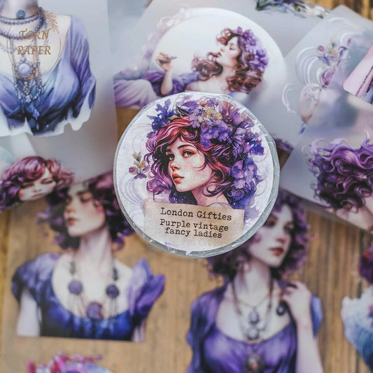 London Gifties_ Purple vintage fancy ladies matt PET Tape[1Loop] LG 056