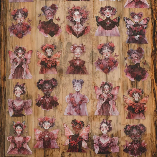 London Gifties_ Moody red butterfly girls 3D Gloss Kiss Cut PET Tape 10m[Whole] LG 562