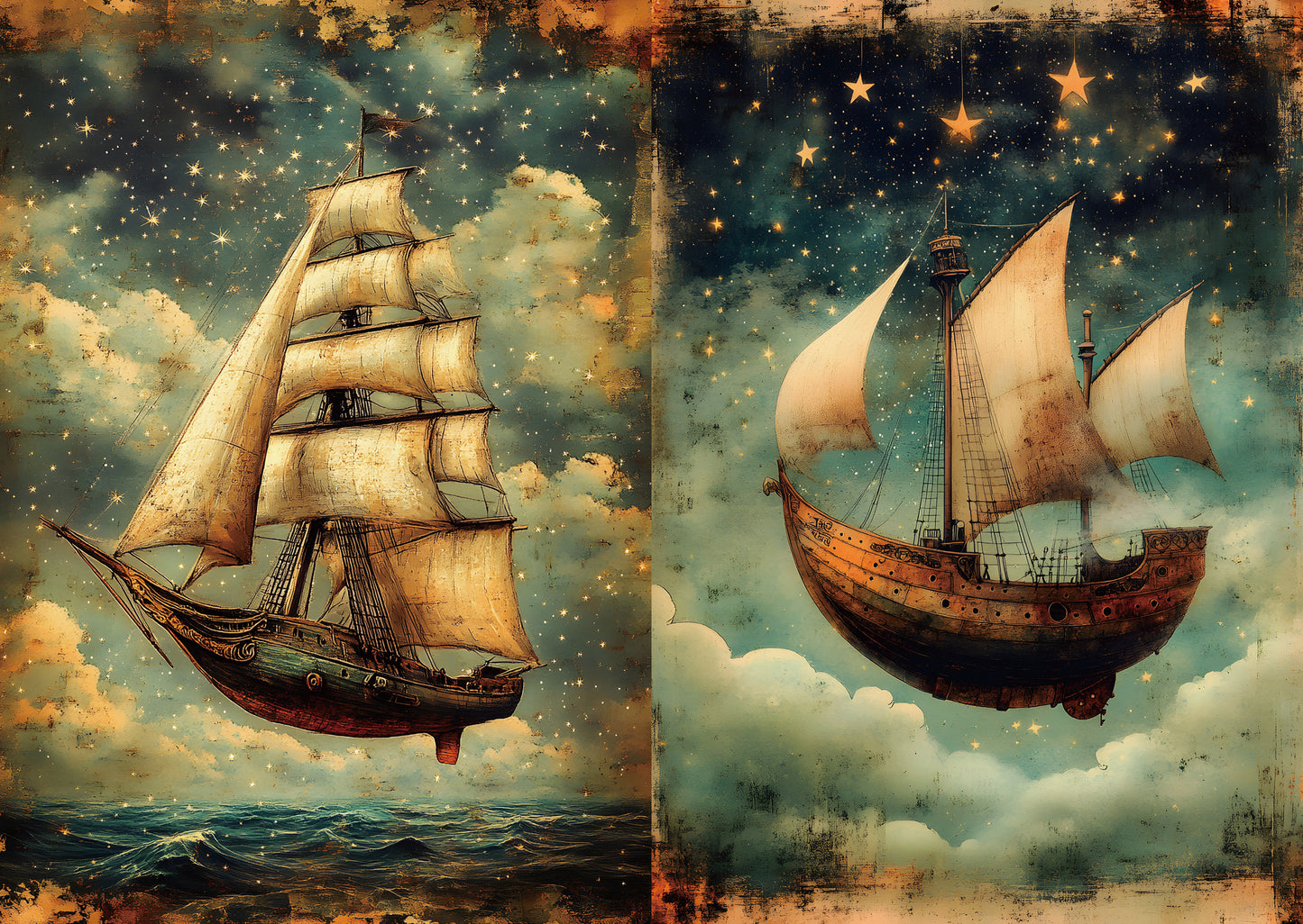 Torn Paper Scrapbooking Papers Surreal Starry Tales TPB-011