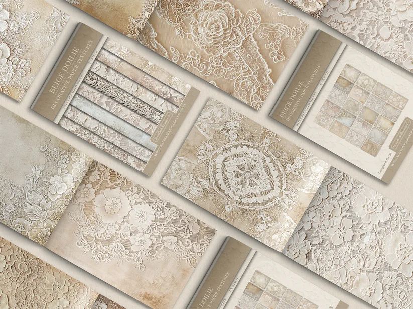 SBRC Decorative Paper Pad Beige Doilie SR 090