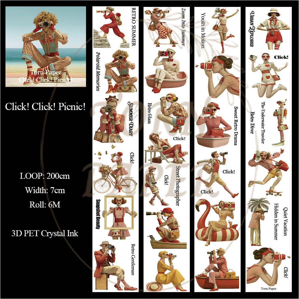 Torn Paper_ Click! Click! Picnic! 3D Print PET Tape 200cm TPM 094[1Loop]