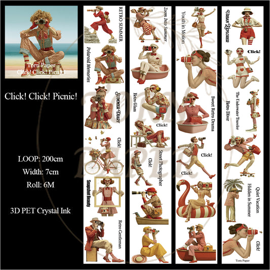 Torn Paper_ Click! Click! Picnic! 3D Print PET Tape 200cm TPM 094[1Loop]