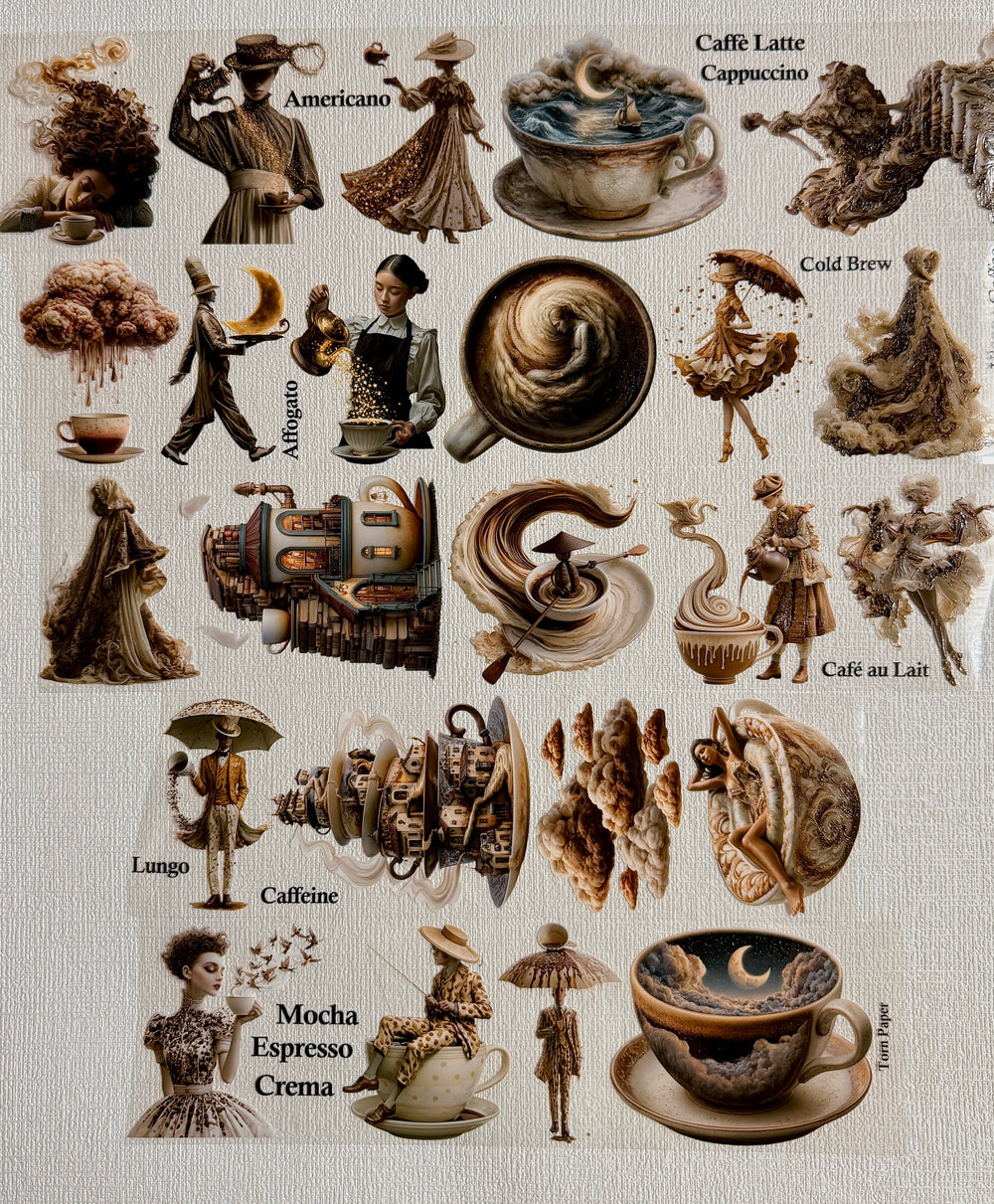 Torn Paper_ The Curious Coffee 3D Print PET Tape 6m TPM 134[Whole]