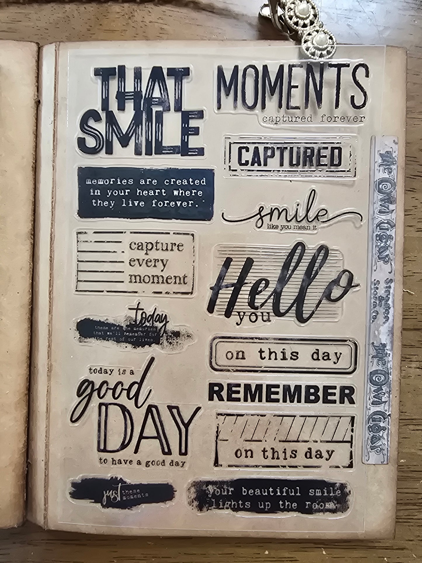 Torn Paper_ Sentimental Quotes 3D Print PET Stickerbook 10sheets TPM 041