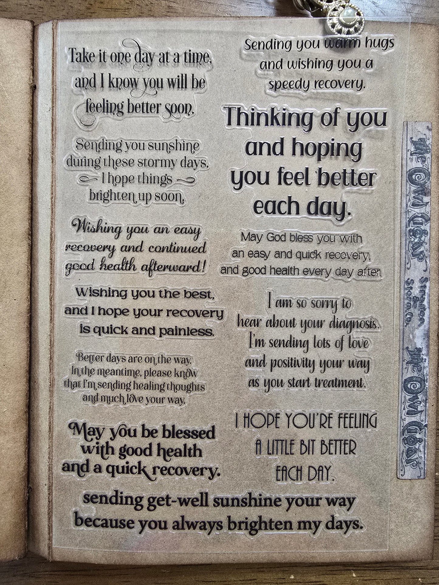 Torn Paper_ Sentimental Quotes 3D Print PET Stickerbook 10sheets TPM 041
