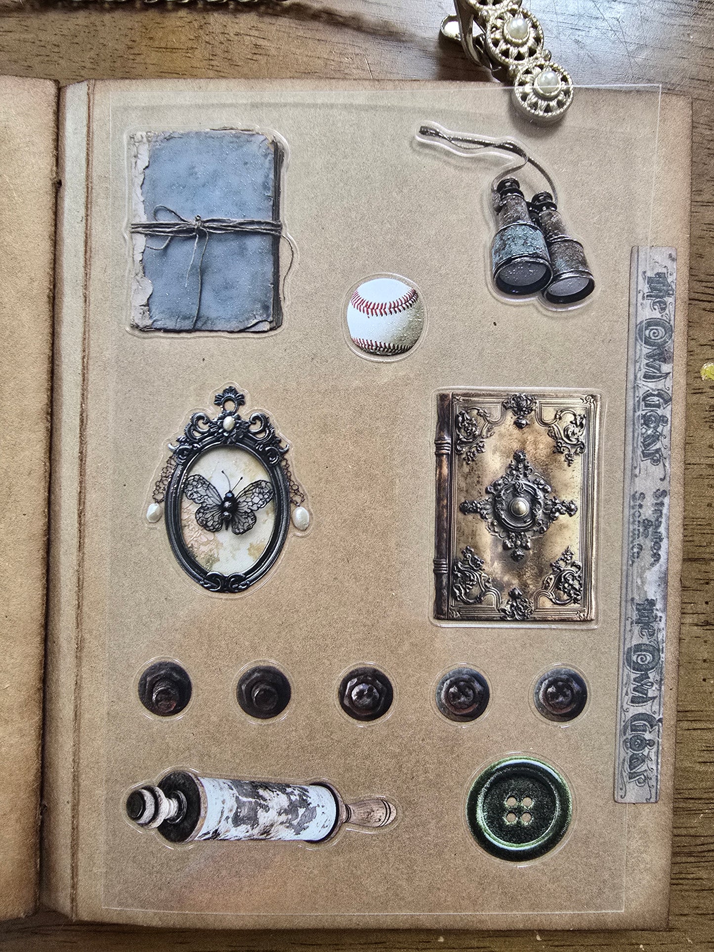 Torn Paper_ Vintage Antique Props 3D Print PET Stickerbook 10sheets TPM 042