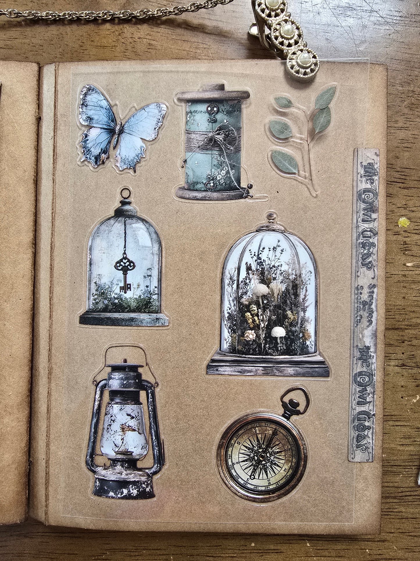 Torn Paper_ Vintage Antique Props 3D Print PET Stickerbook 10sheets TPM 042