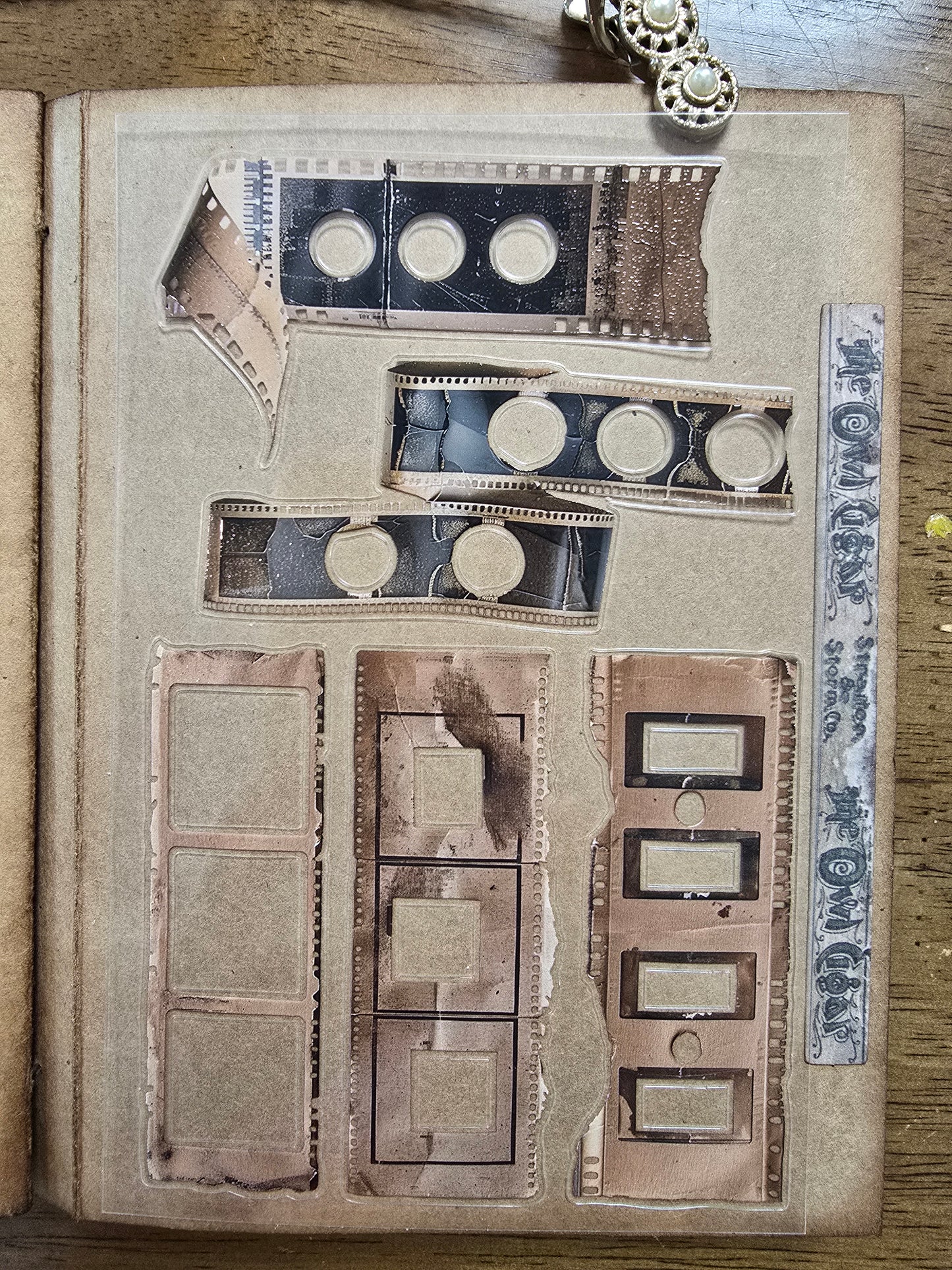 Torn Paper_ Vintage Old Filmstrip 3D Print PET Stickerbook 10sheets TPM 043