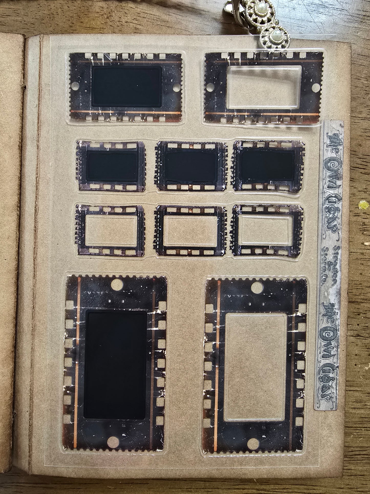 Torn Paper_ Vintage Old Filmstrip 3D Print PET Stickerbook 10sheets TPM 043