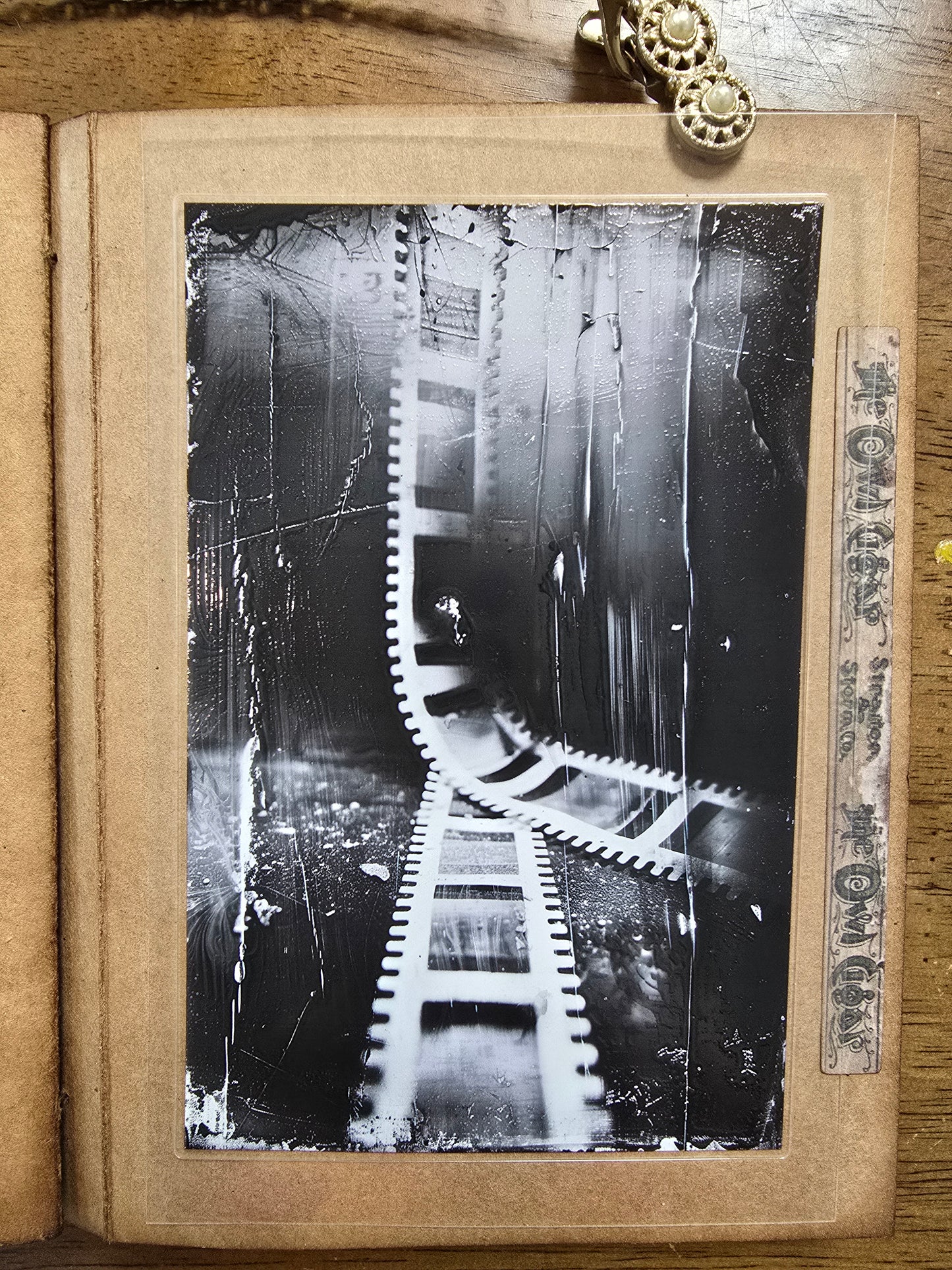 Torn Paper_ Vintage Old Filmstrip 3D Print PET Stickerbook 10sheets TPM 043