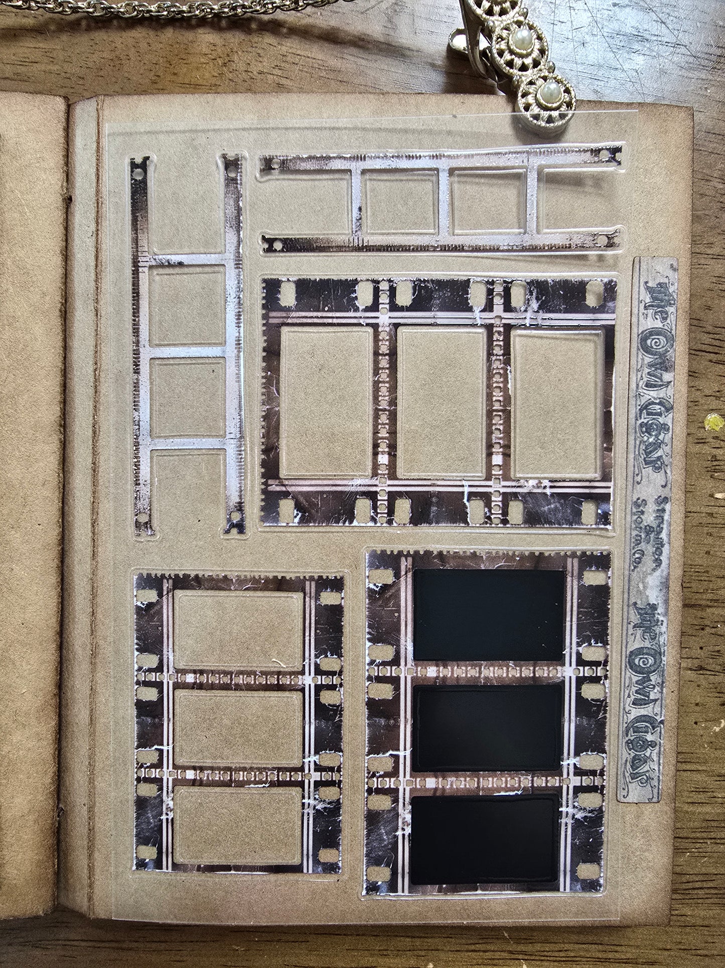 Torn Paper_ Vintage Old Filmstrip 3D Print PET Stickerbook 10sheets TPM 043