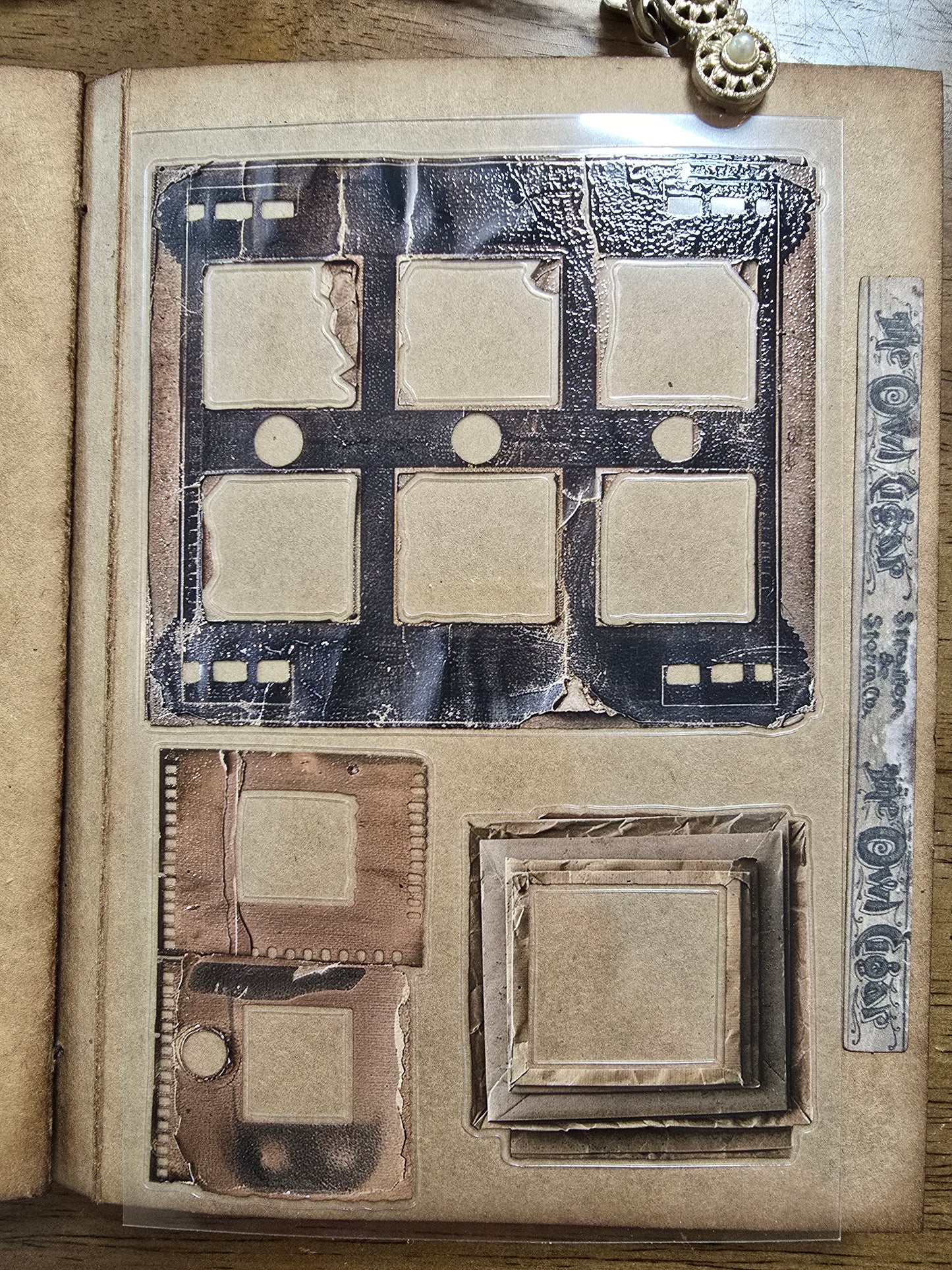 Torn Paper_ Vintage Old Filmstrip 3D Print PET Stickerbook 10sheets TPM 043