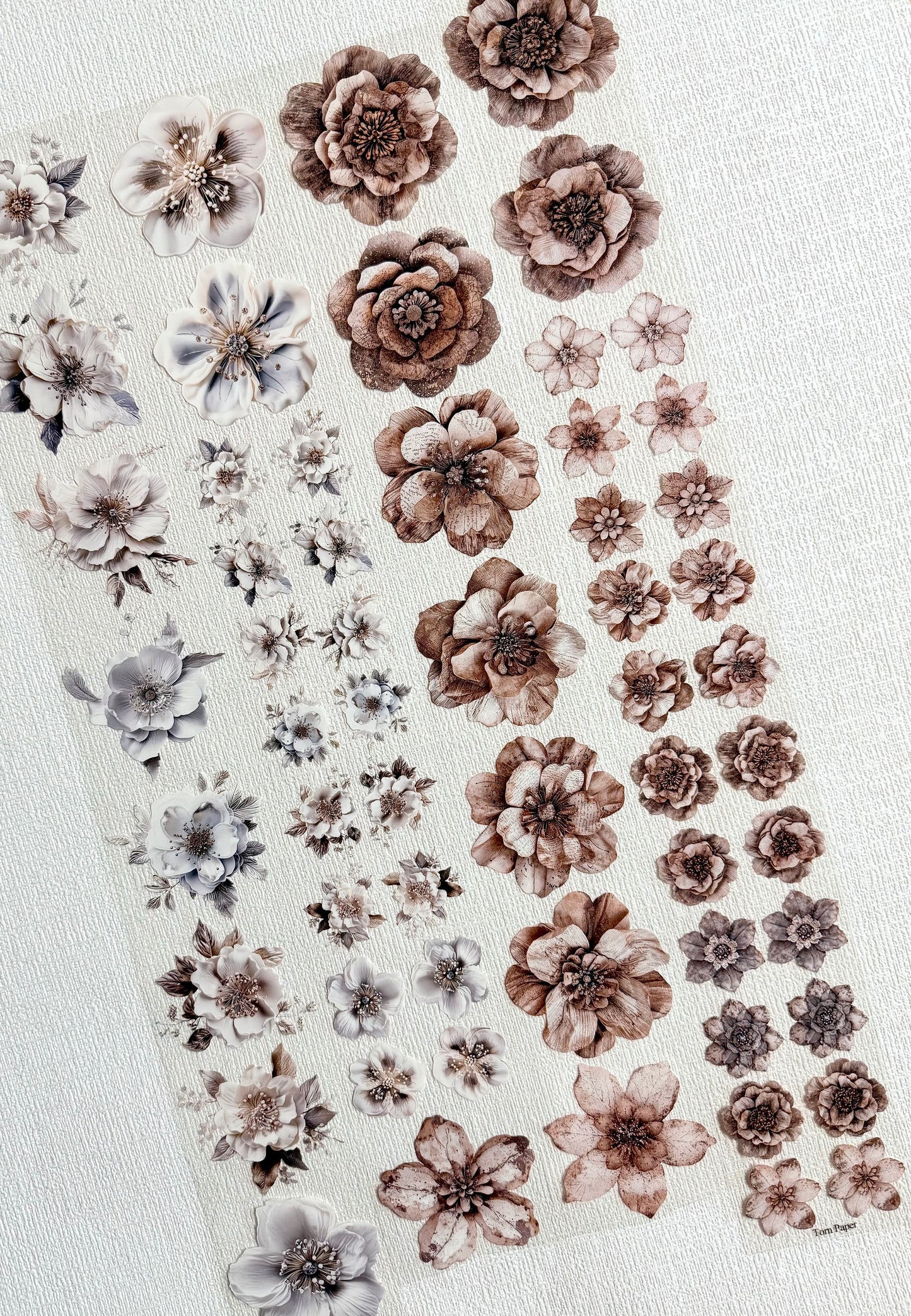 Torn Paper_ Muted Floral Layers 3D Print PET Tape 200cm TPM 079[1Loop]