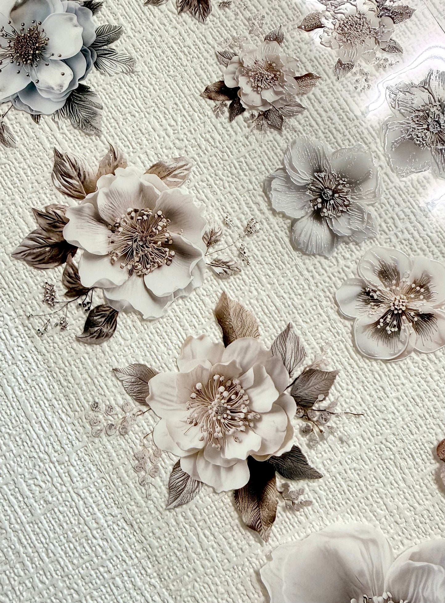Torn Paper_ Muted Floral Layers 3D Print PET Tape 200cm TPM 079[1Loop]
