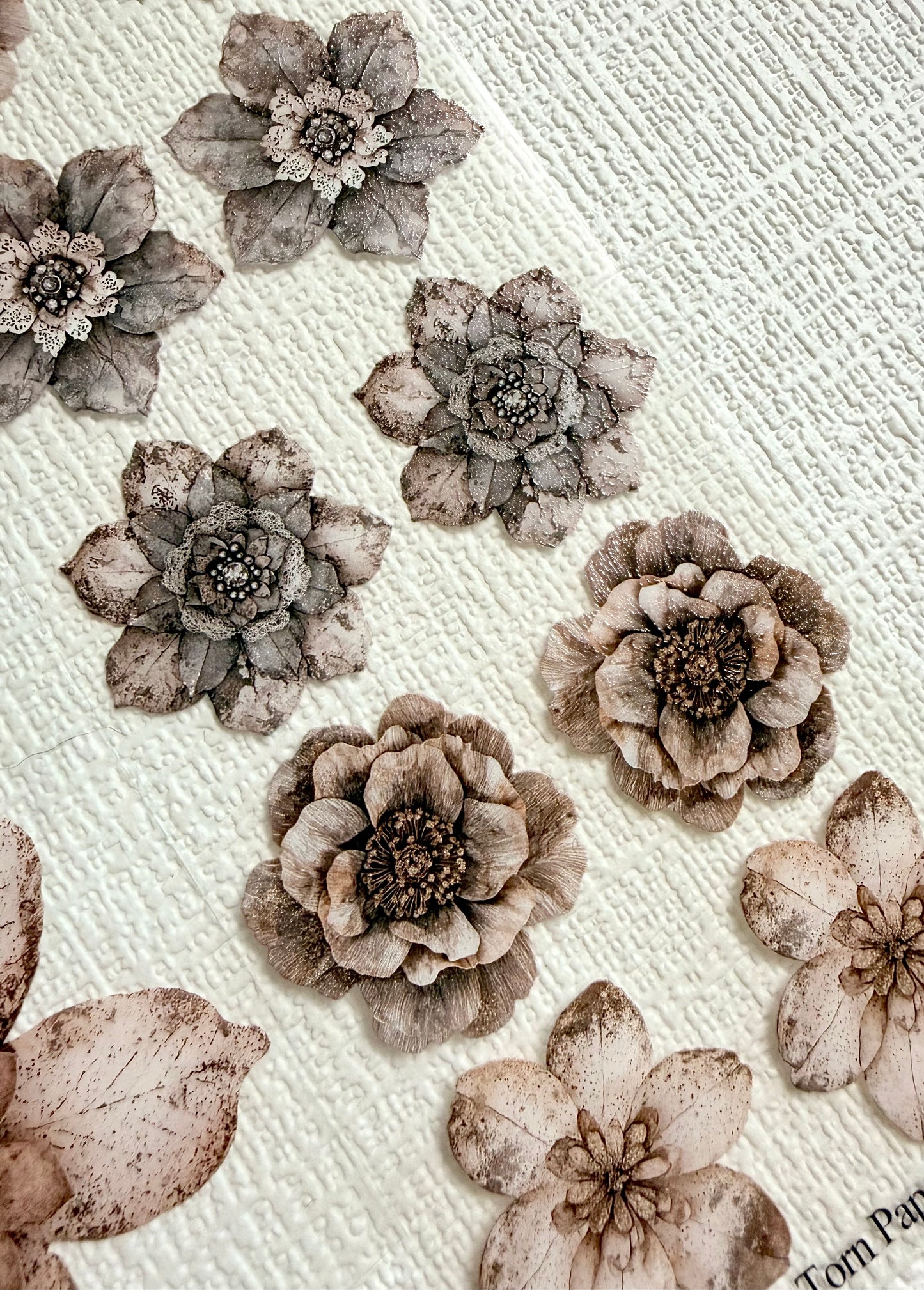 Torn Paper_ Muted Floral Layers 3D Print PET Tape 200cm TPM 079[1Loop]